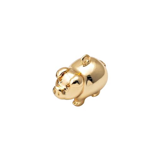 gold piggy charm