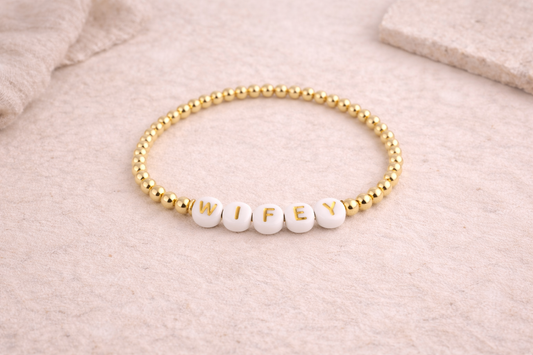 the wifey bracelet in 14k gold filled