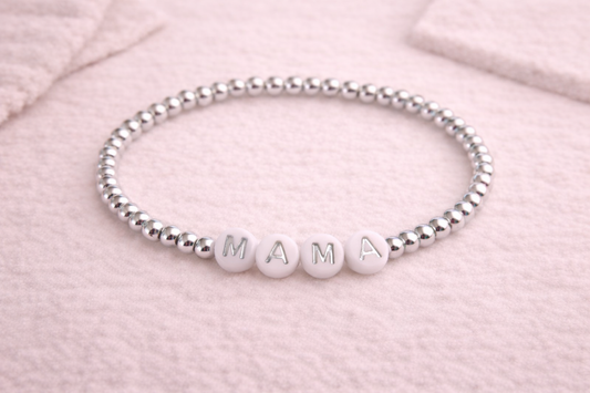 the mama bracelet in silver
