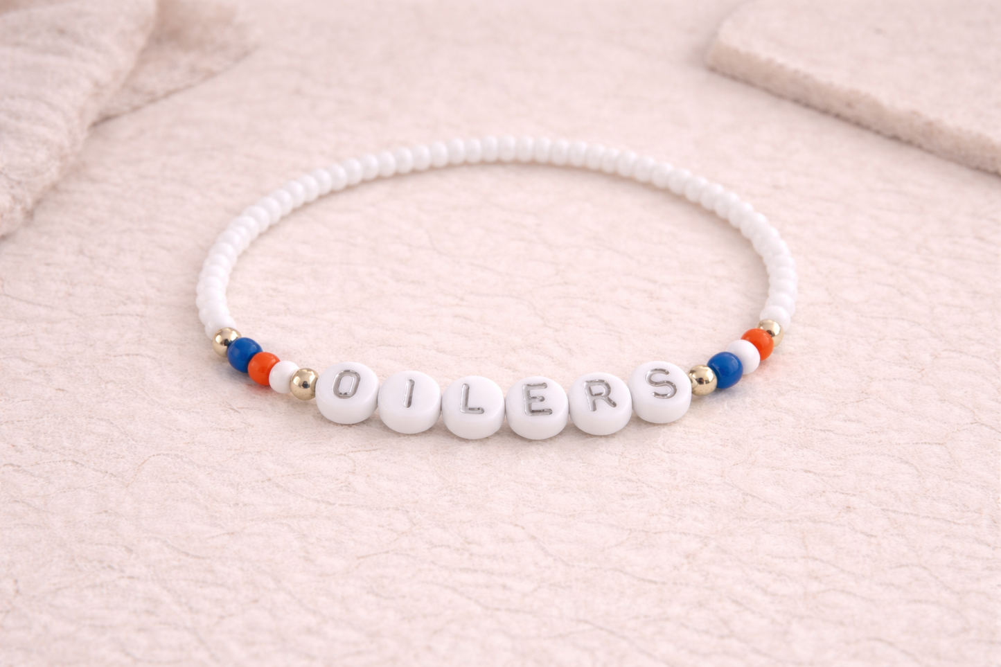 the dainty NHL friendship bracelet (white) silver