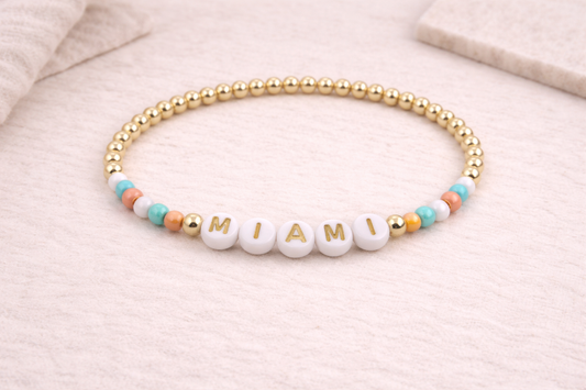 the nfl beaded bracelet (gold)