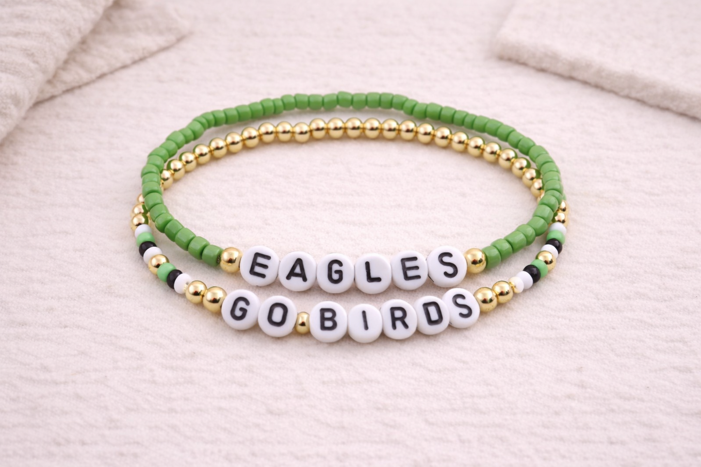 the nfl football beaded bracelet stack
