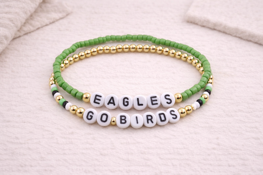 the nfl football beaded bracelet stack