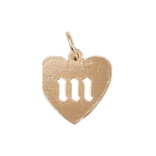 angel number heart charm (111)