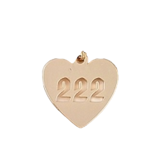 angel number heart charm (222)