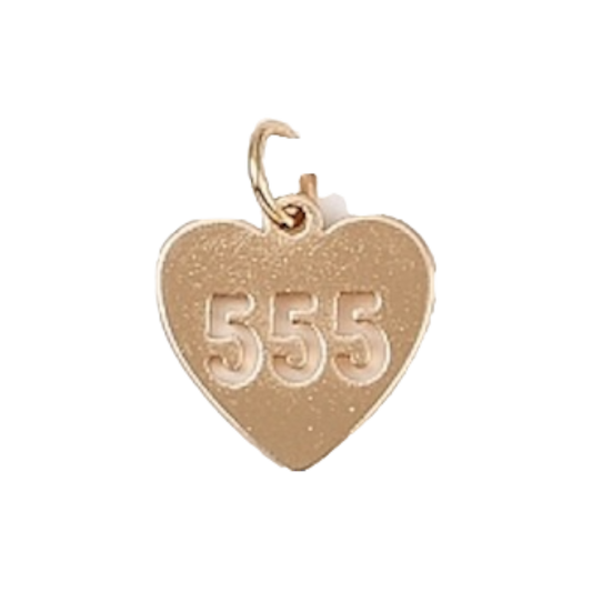 angel number heart charm (555)