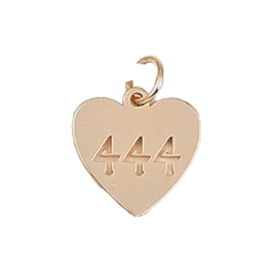 angel number heart charm (444)