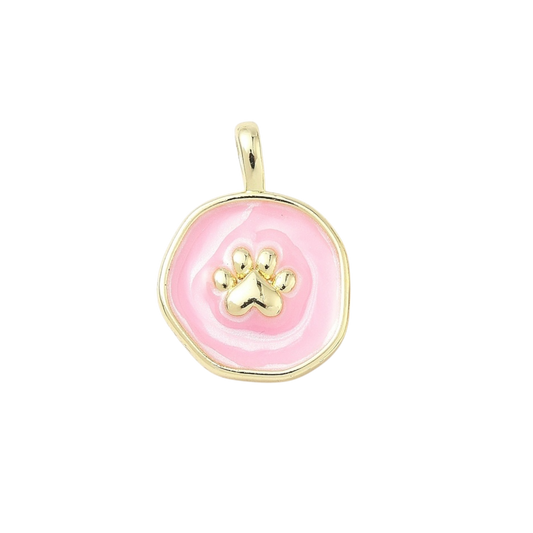 paw pendant pink