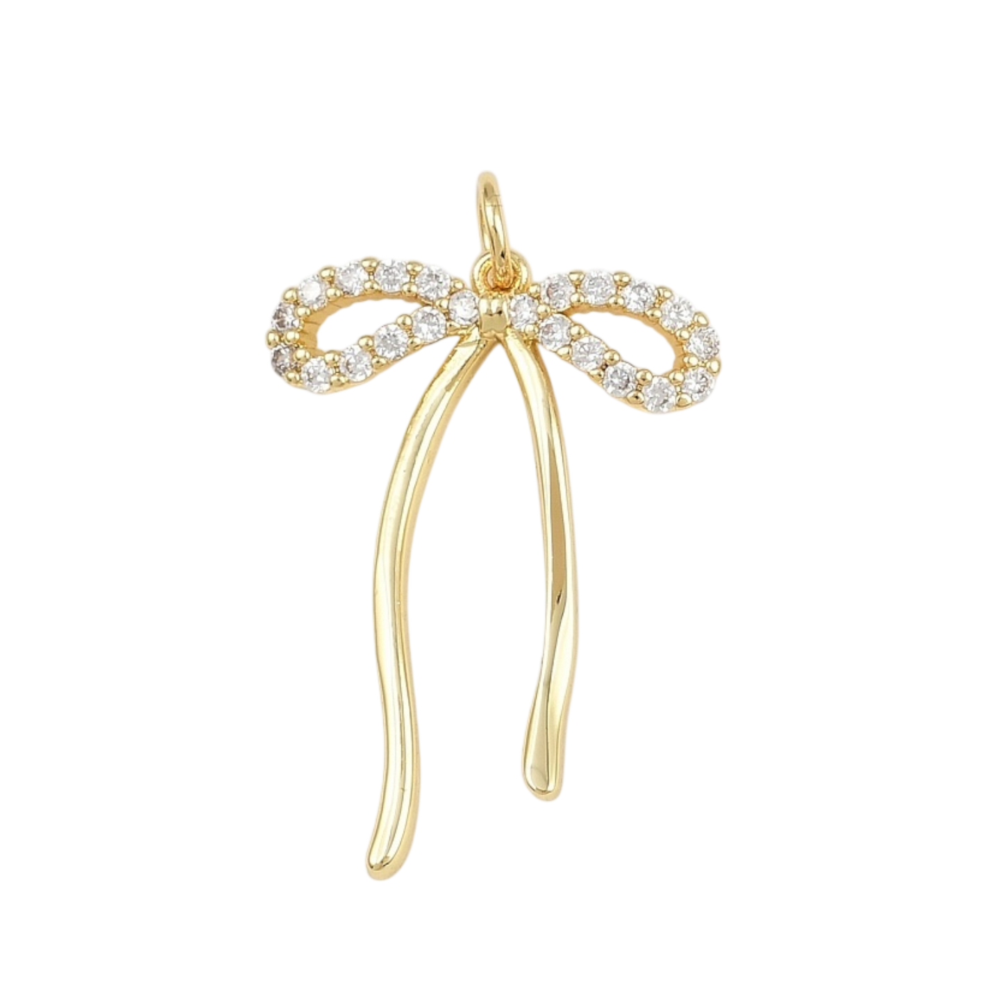 bow charm with rhinestones (gold) (8)