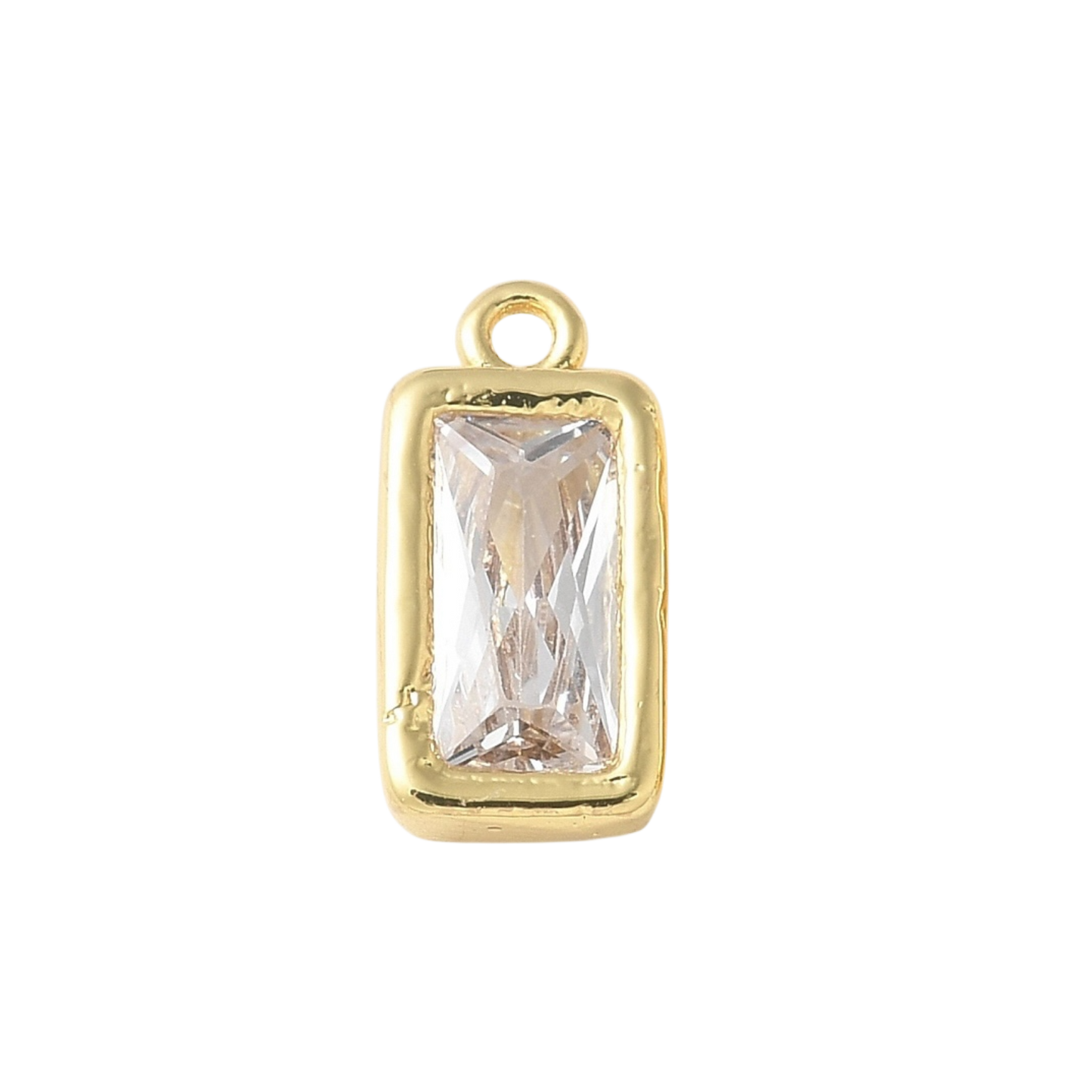 gold bezel charm (elongated cushion)