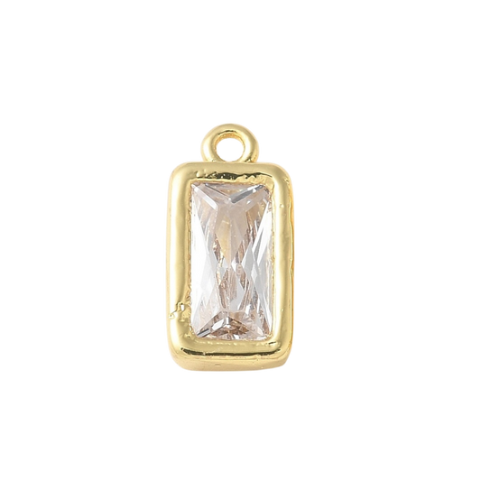 gold bezel charm (elongated cushion)