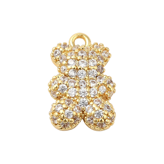 teddy bear charm rhinestone
