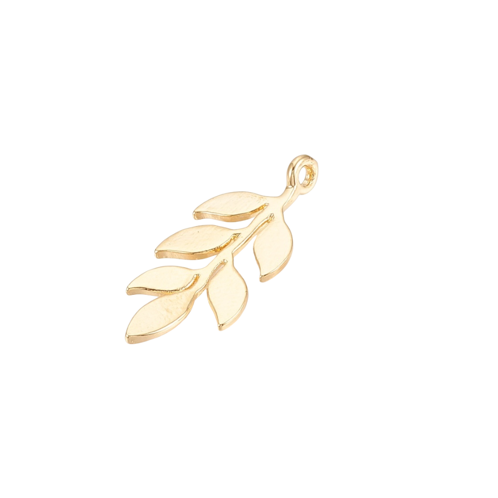 botanical leaf charm (gold)