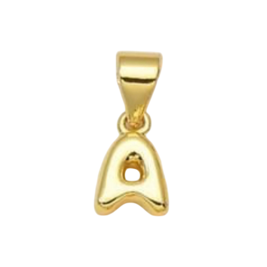 gold puffy letter charm
