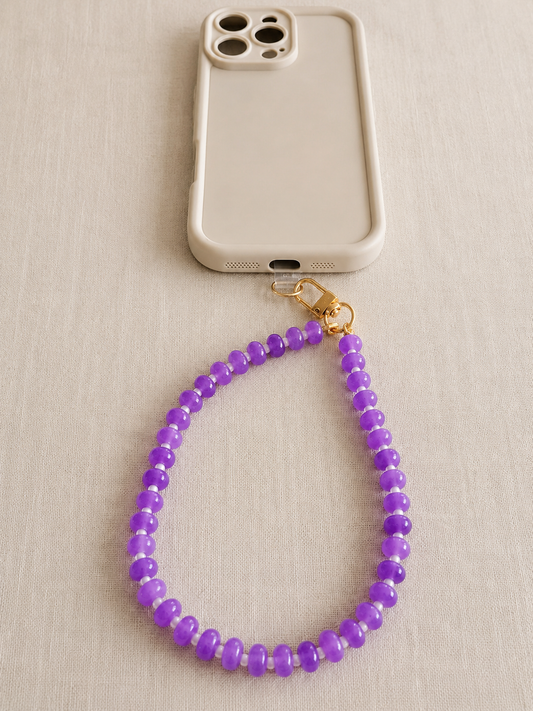 beaded phone charm (grape soda)