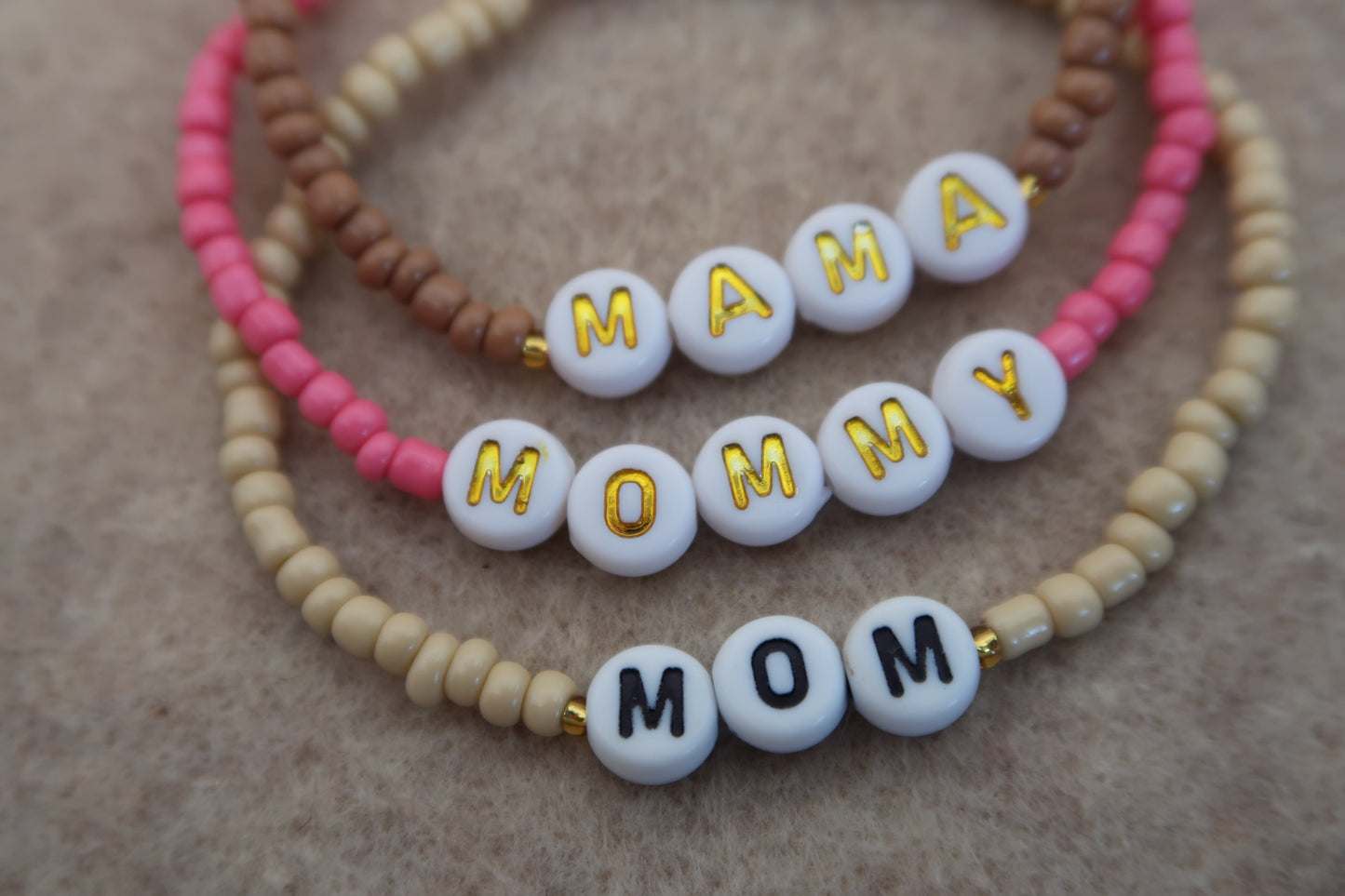 mom bracelet in beige