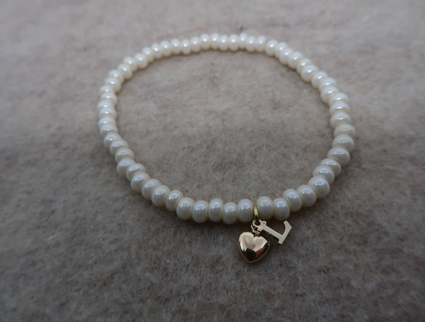 beaded charm initial bracelet