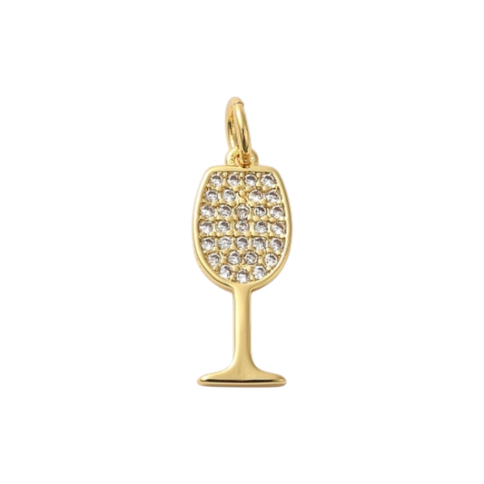 wine charm rhinestone
