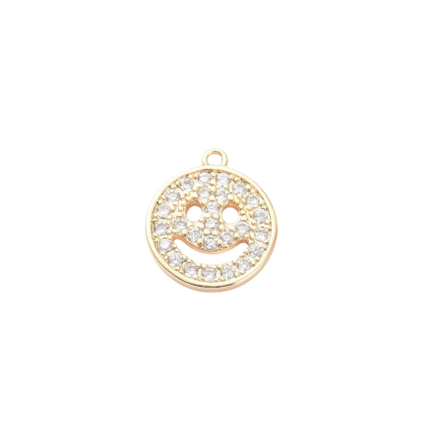 smiley face rhinestone charm (small)