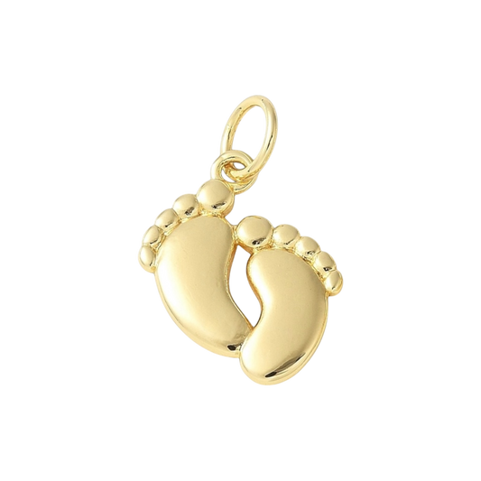 gold newborn feet charm