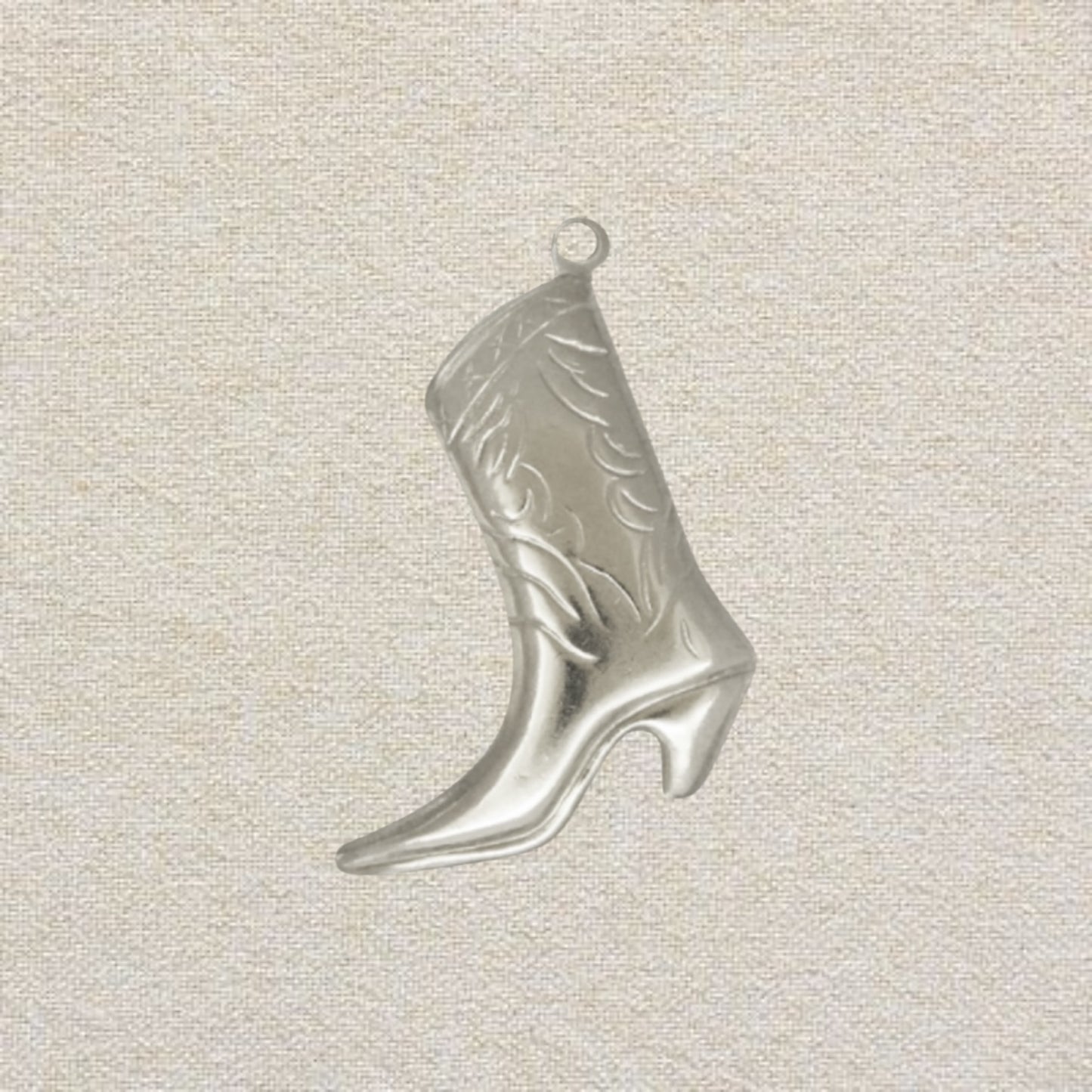 silver cowboy boot charm (large)