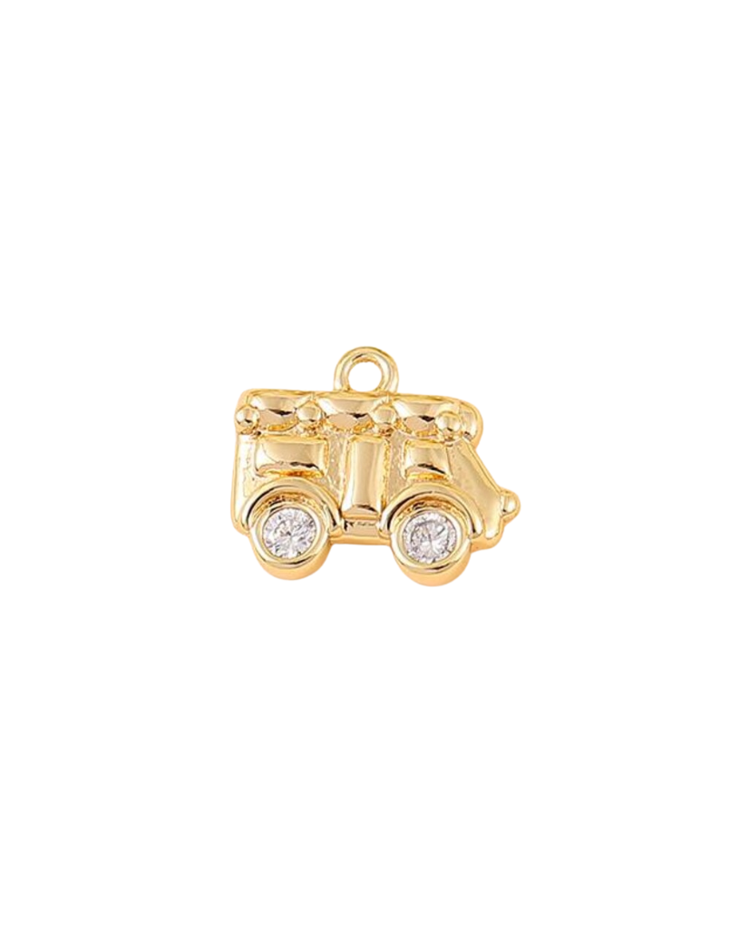 Car Charm, gold rhinestone