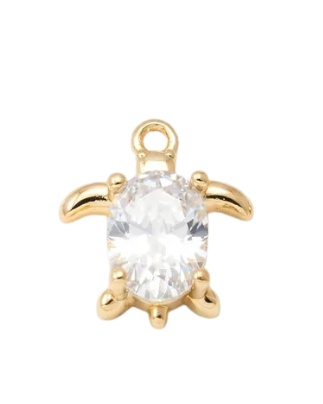 gold CZ turtle charm