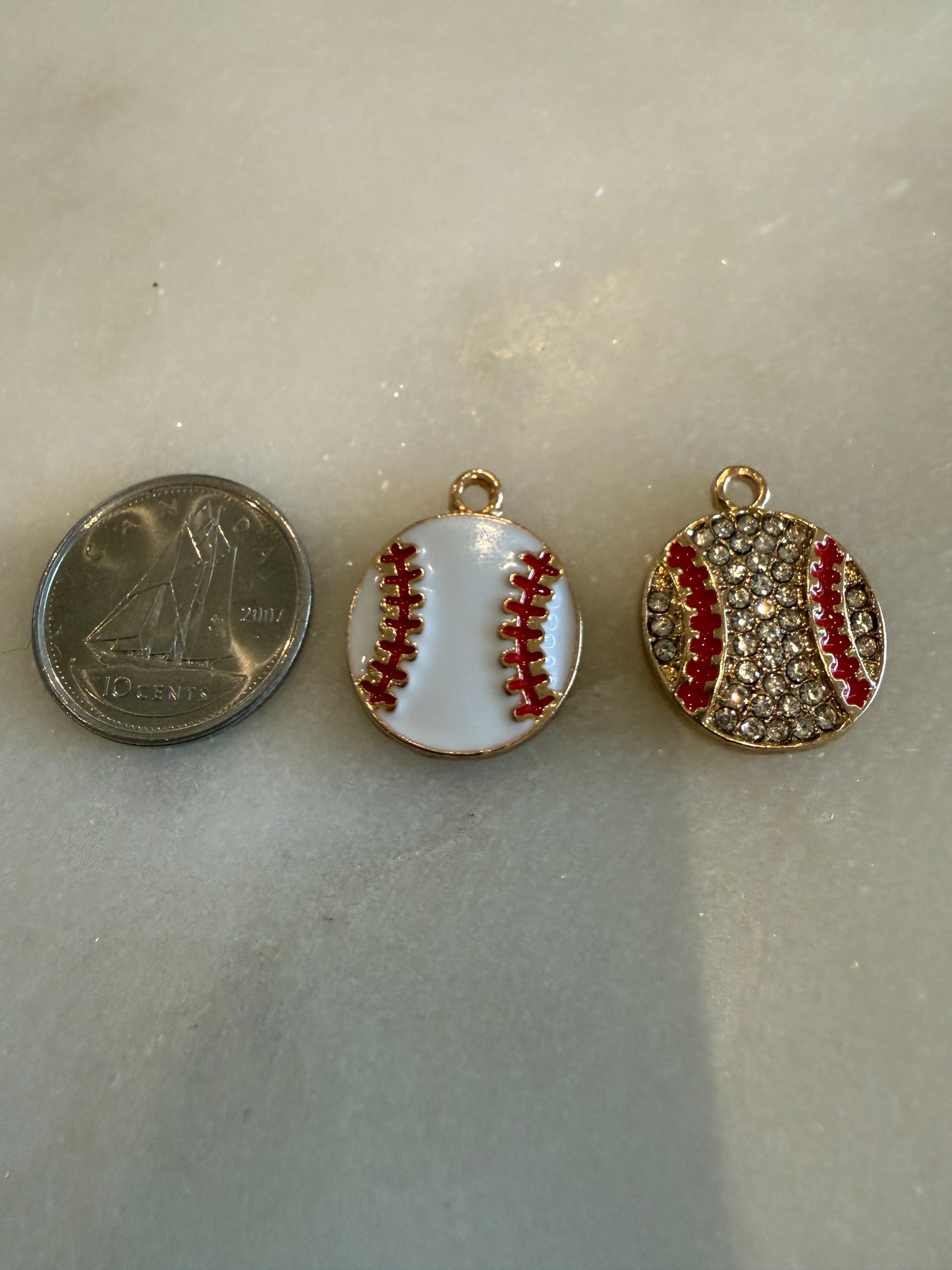 baseball (white and red) charm