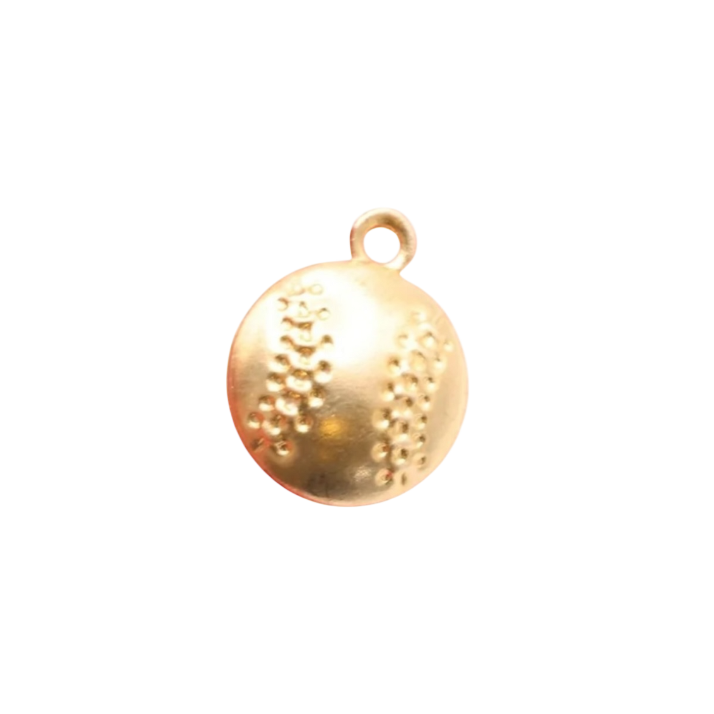 baseball charm gold small