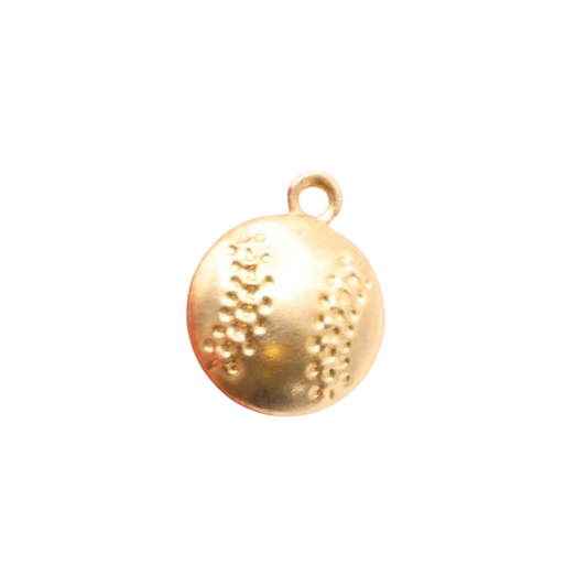 baseball charm gold small