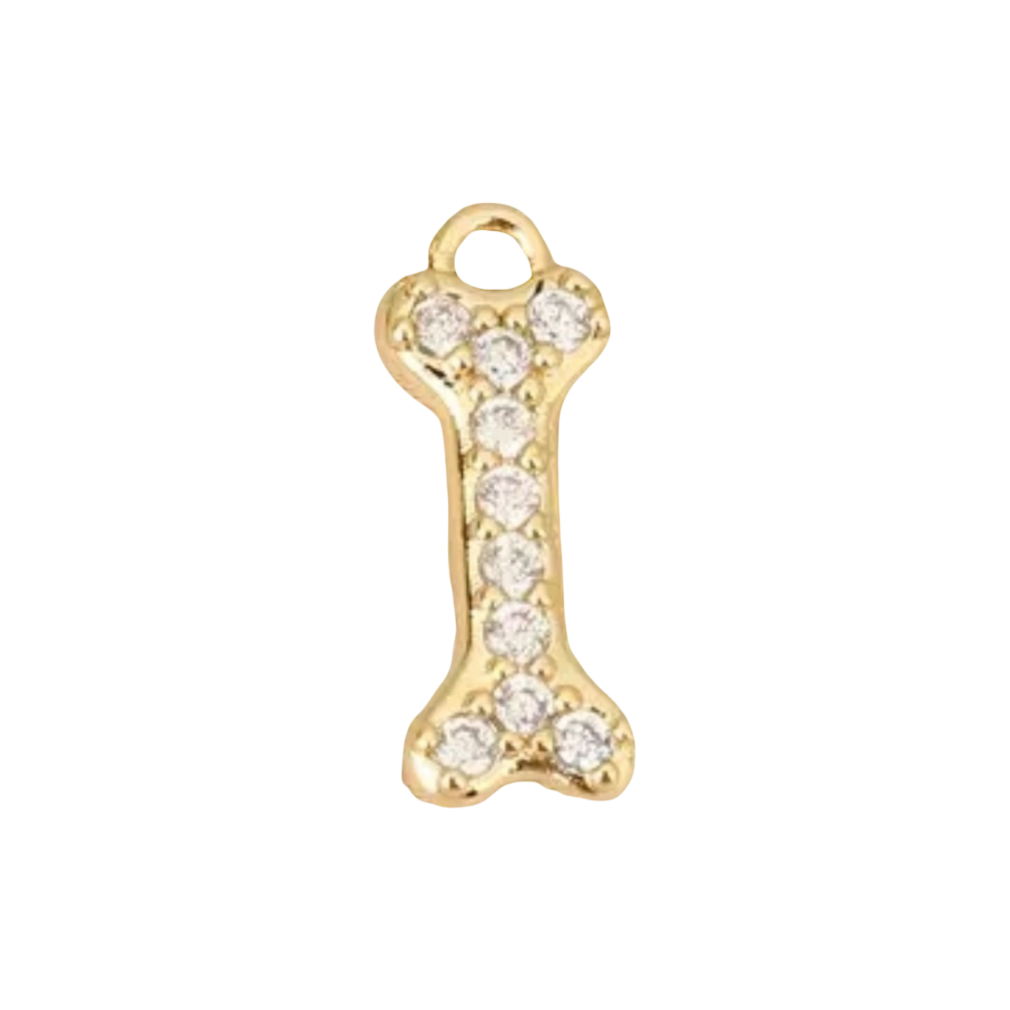 dog bone rhinestone charm