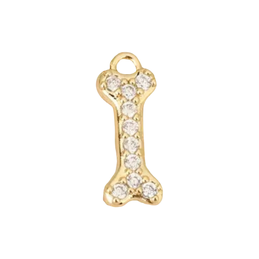dog bone rhinestone charm