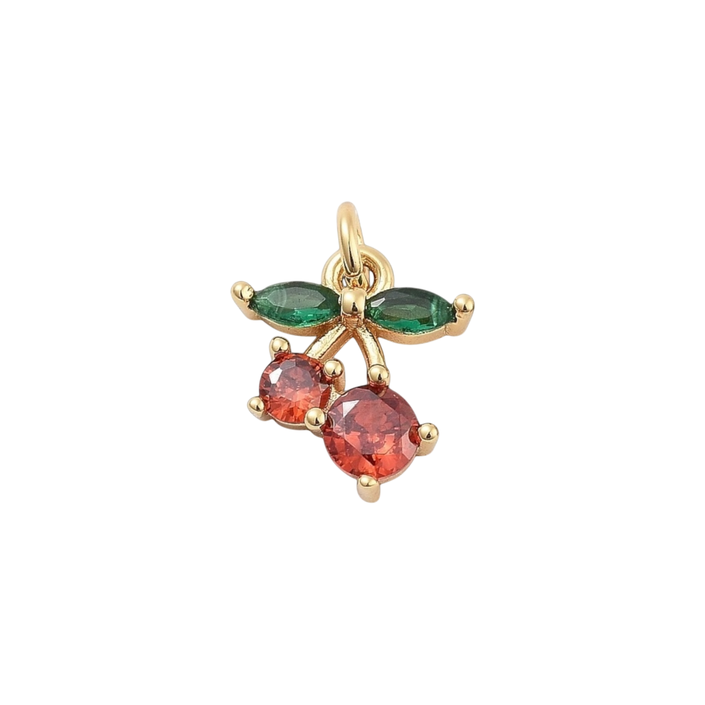 cherry charm (red, green, and gold) small