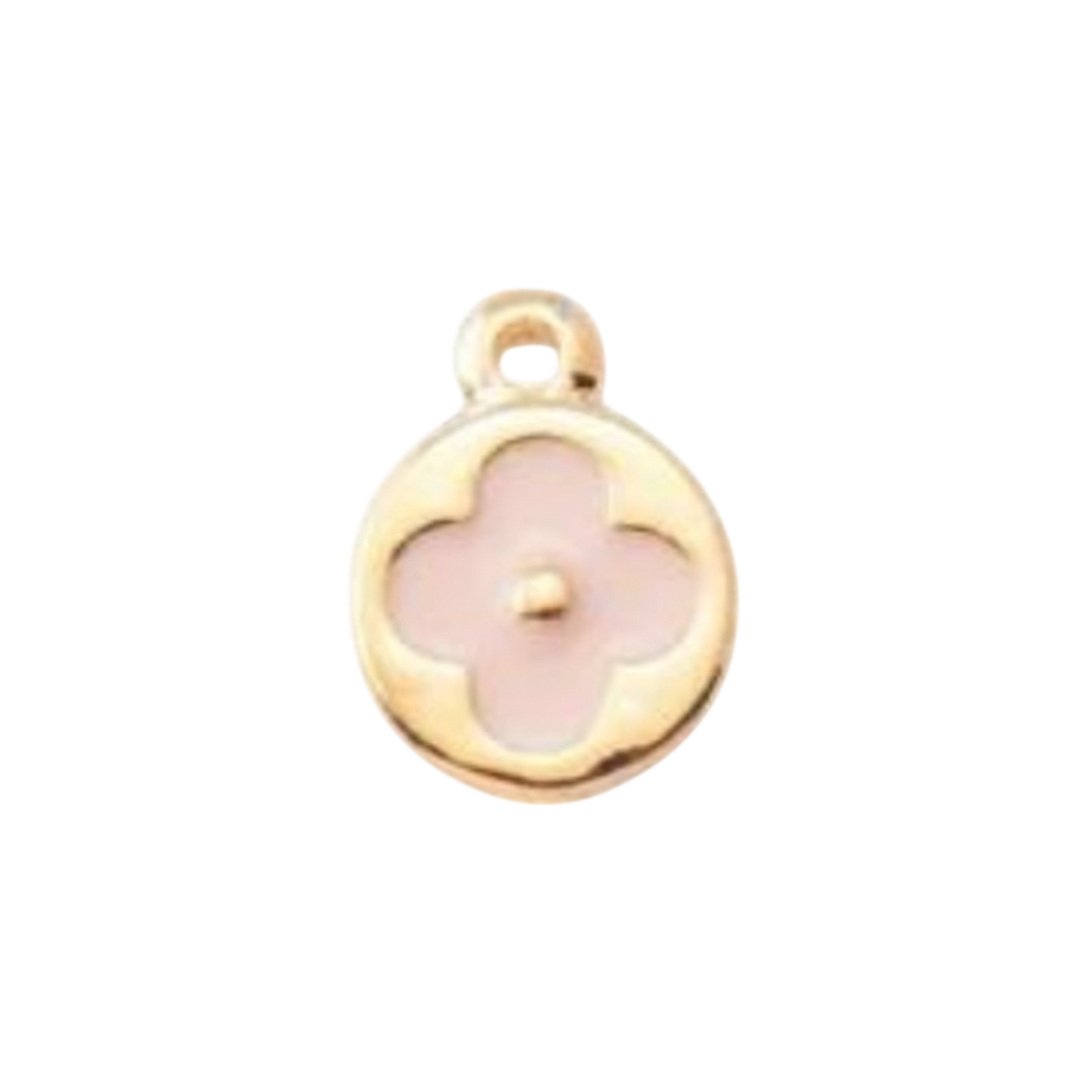 clover charm (pink and gold)
