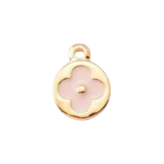 clover charm (pink and gold)