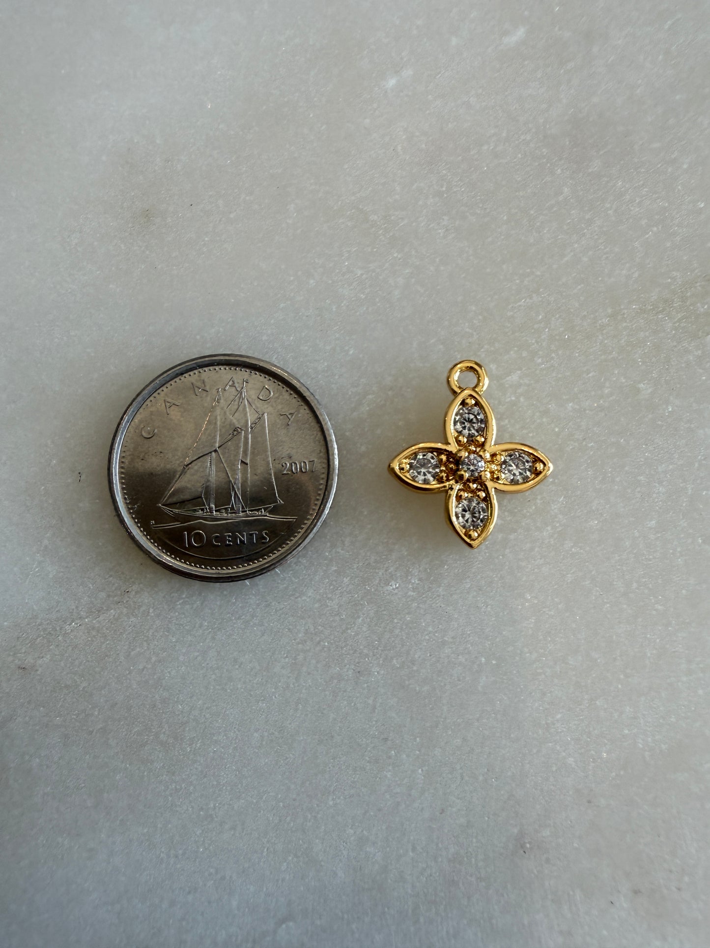 clover rhinestone charm