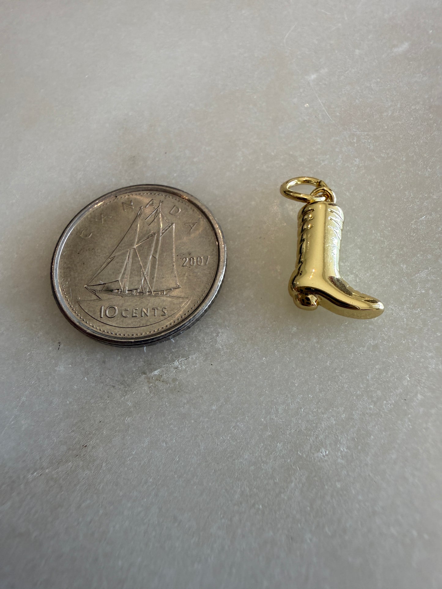 gold cowboy boot charm (small)
