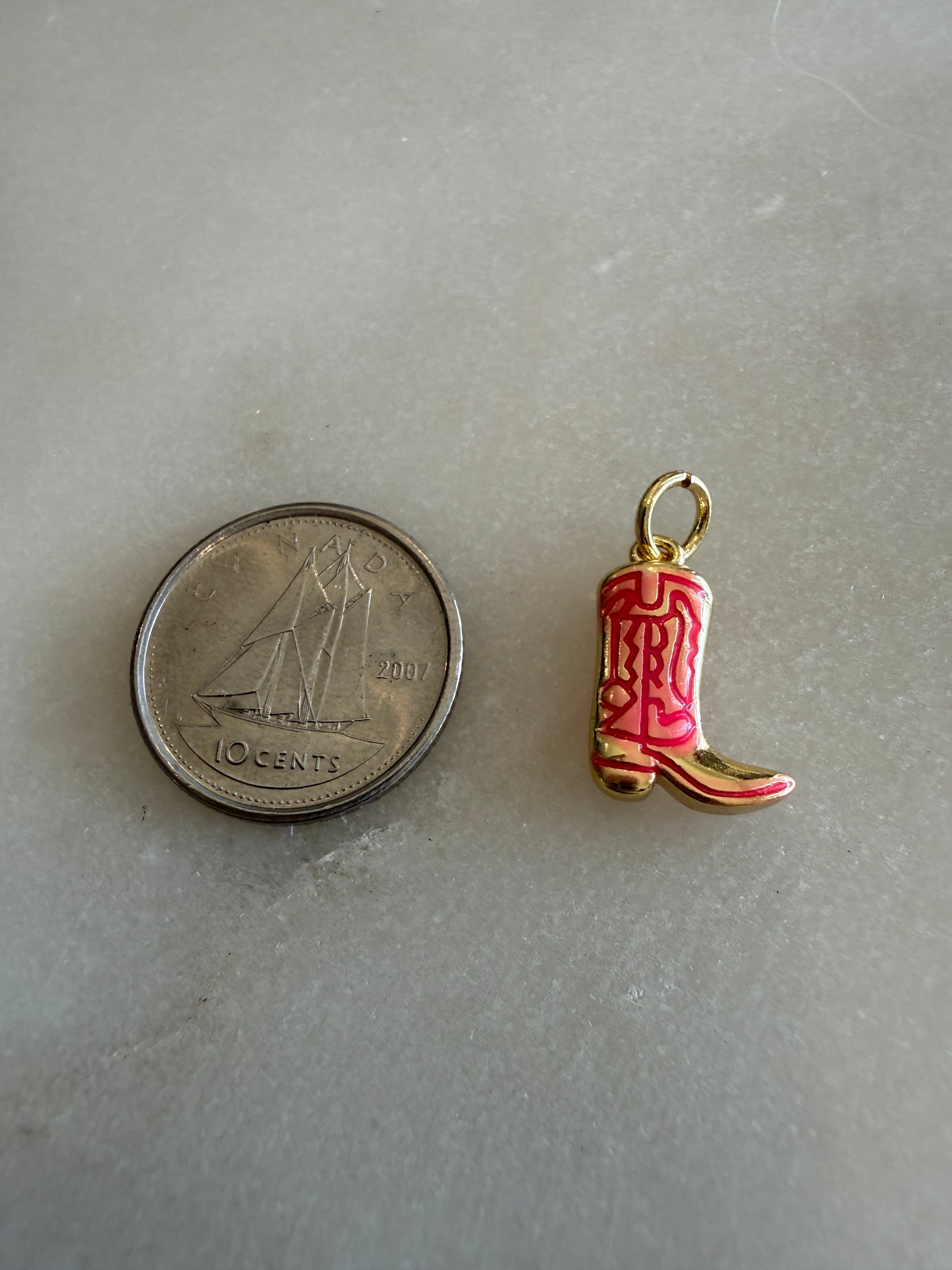 cowboy boot charm (pink 2)