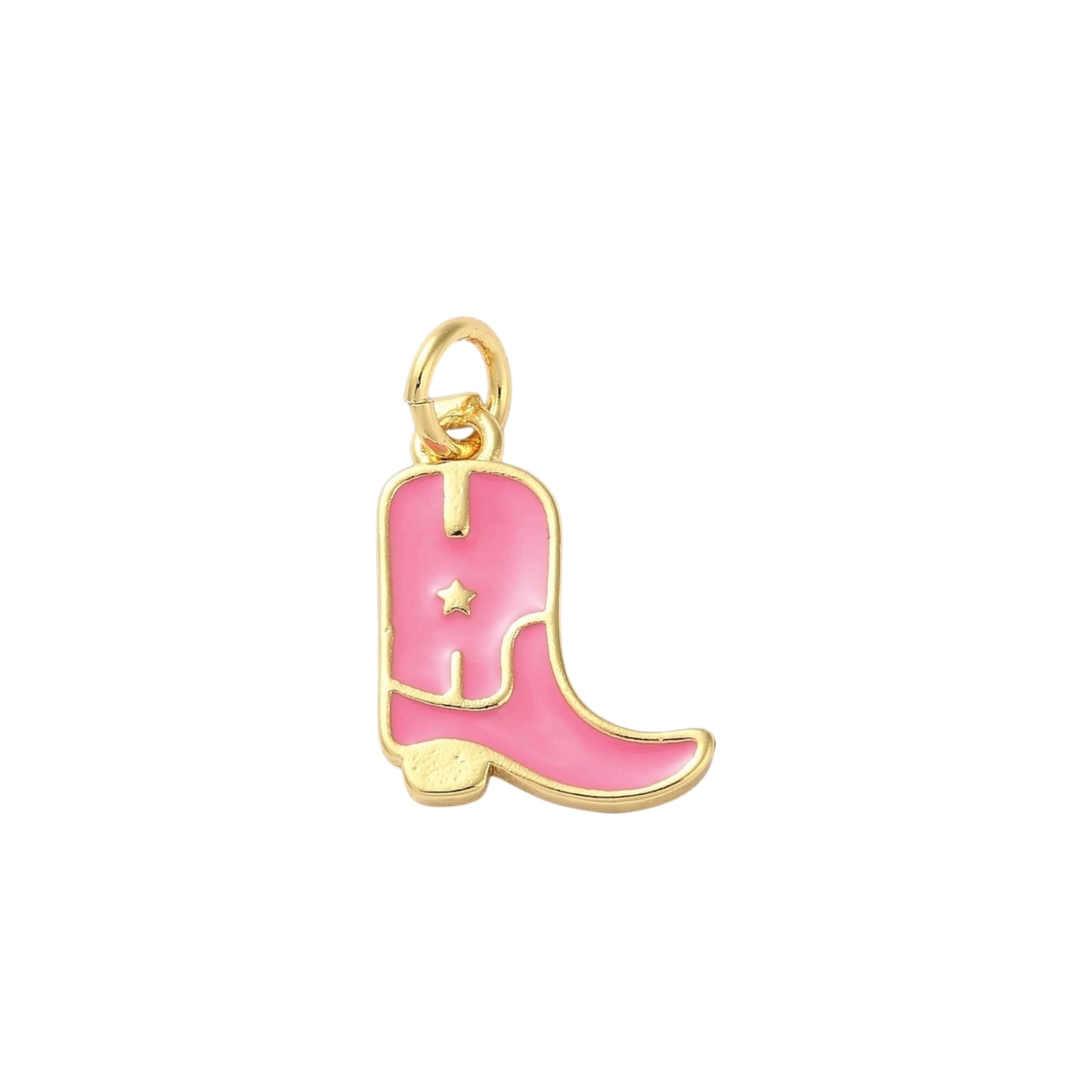 cowboy boot charm (pink 1)