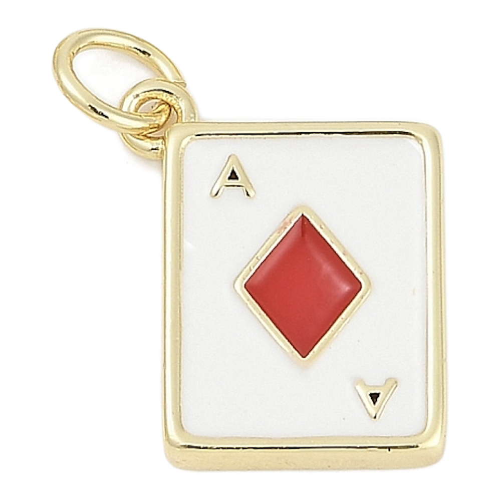 gold ace playing card charm (diamonds)