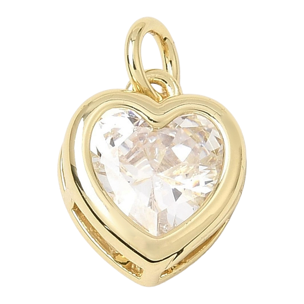 gold heart crystal charm