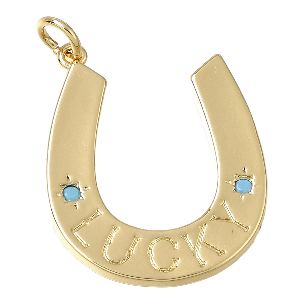 gold lucky horseshoe charm