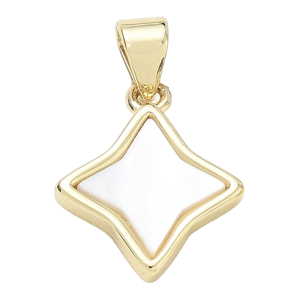 gold mother of pearl star charm