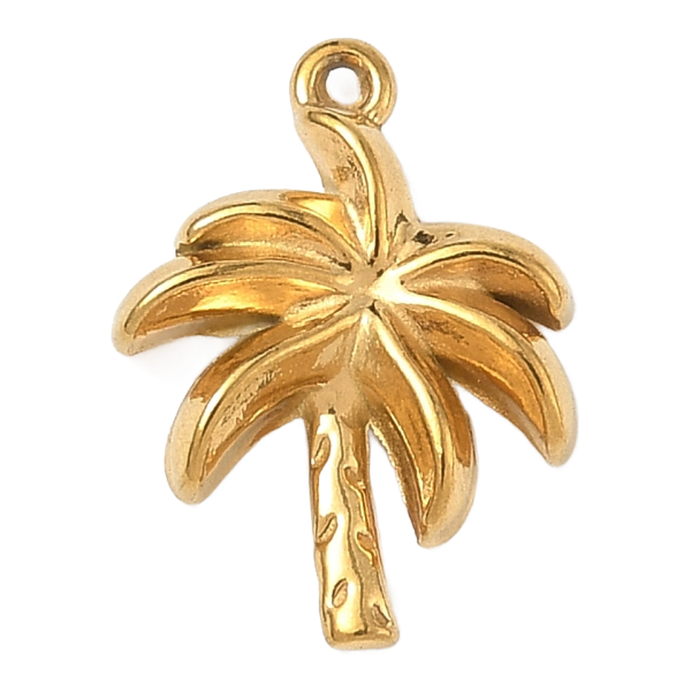 gold palm tree charm (3D)