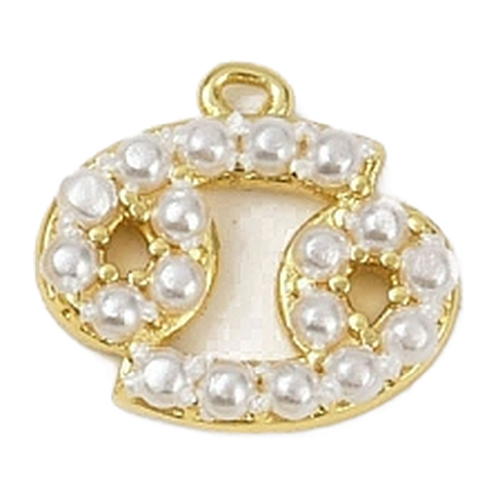 gold pearl zodiac charm (cancer)