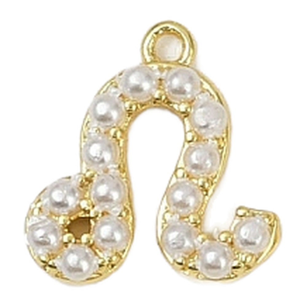 gold pearl zodiac charm (leo)