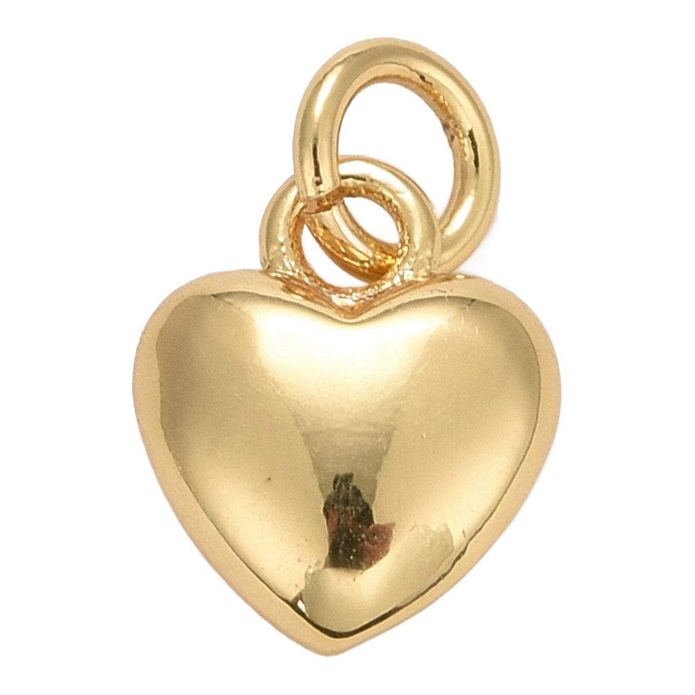 gold puffy heart charm