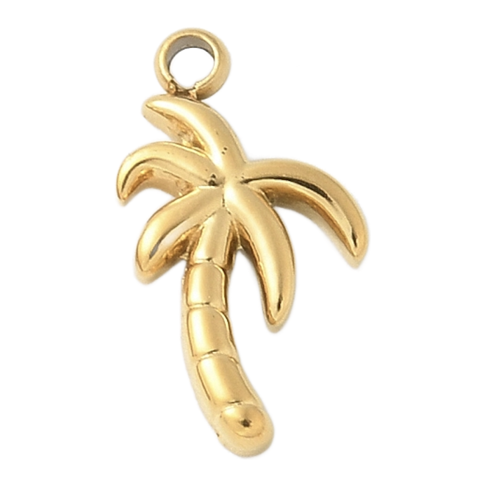 gold puffy palm tree charm
