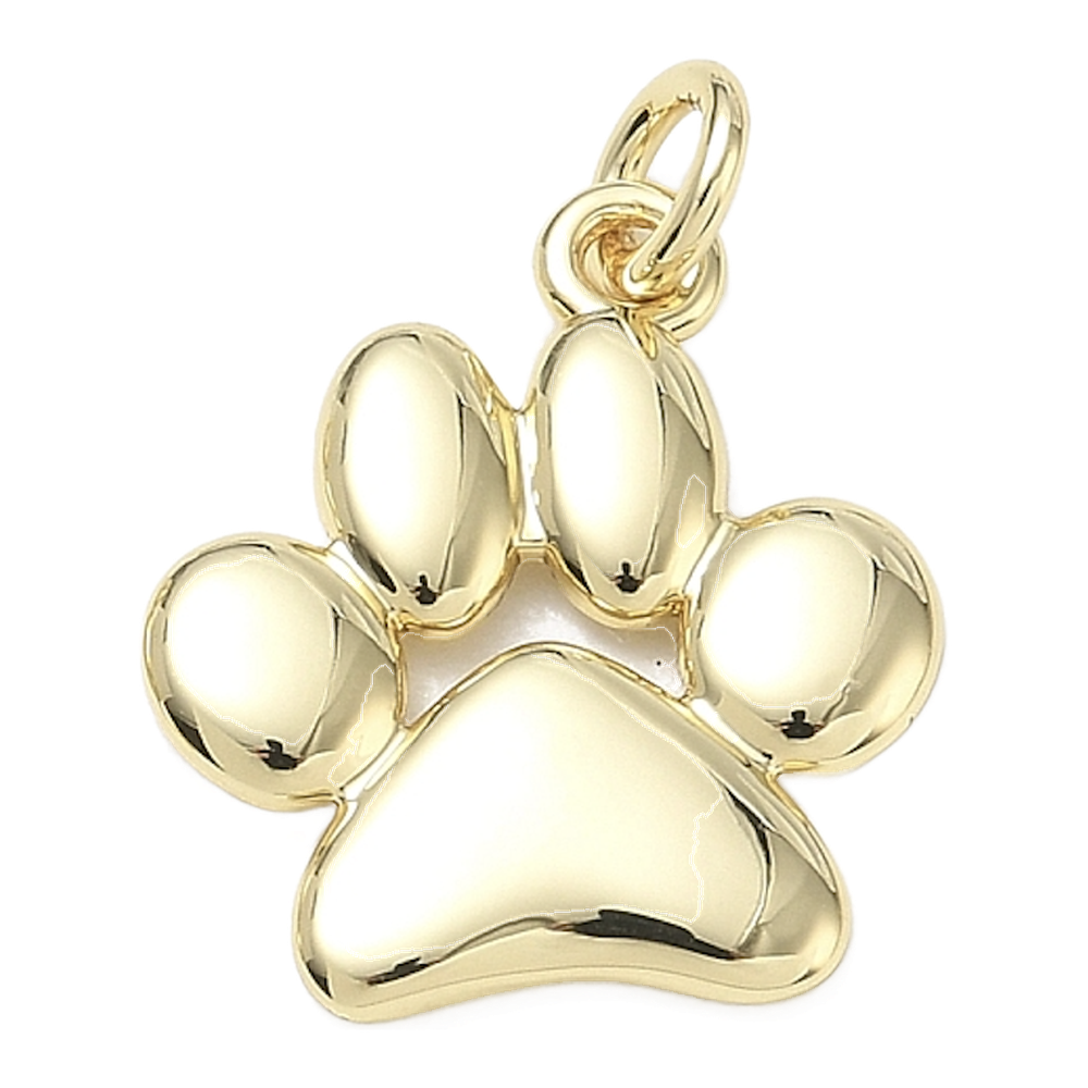 gold puffy paw charm
