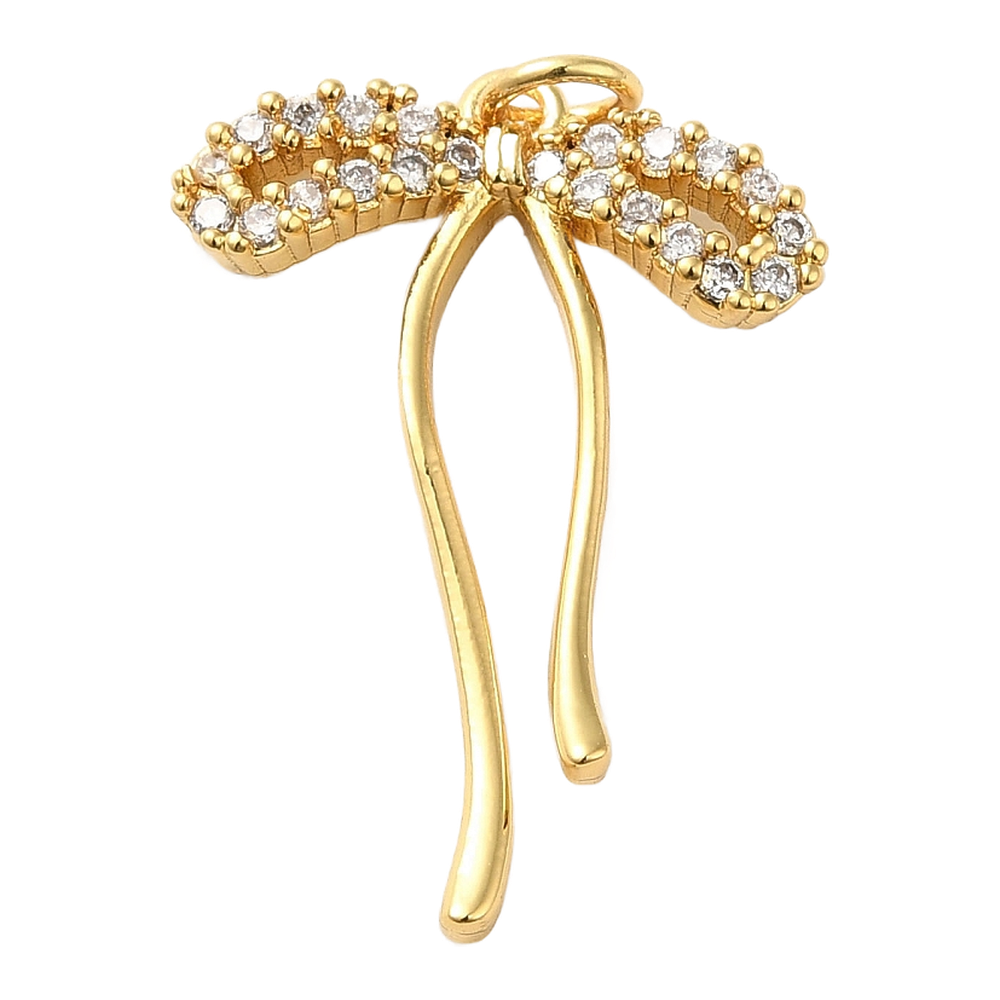gold rhinestone bow charm